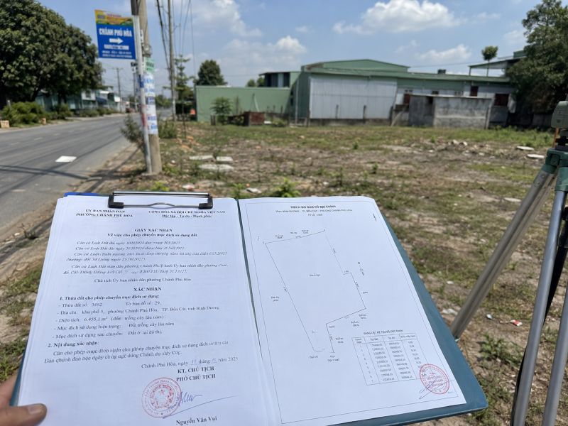 Xin chuyển đổi đất đa mục đích phường Chánh Phú Hòa