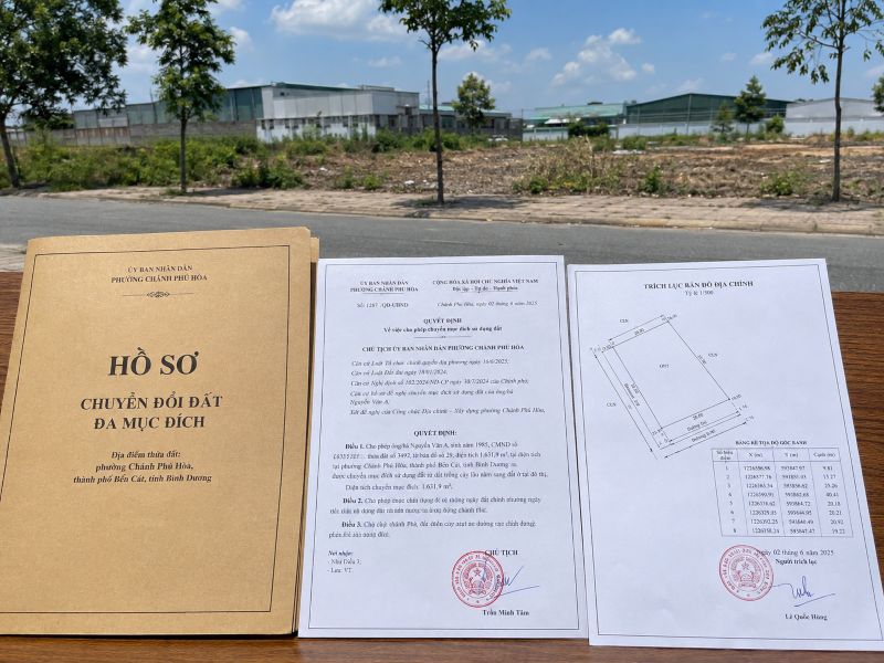 Xin chuyển đổi đất đa mục đích phường Chánh Phú Hòa
