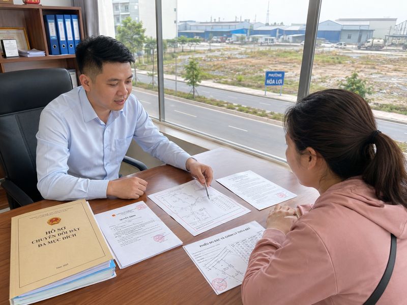 Xin chuyển đổi đất đa mục đích phường Hòa Lợi