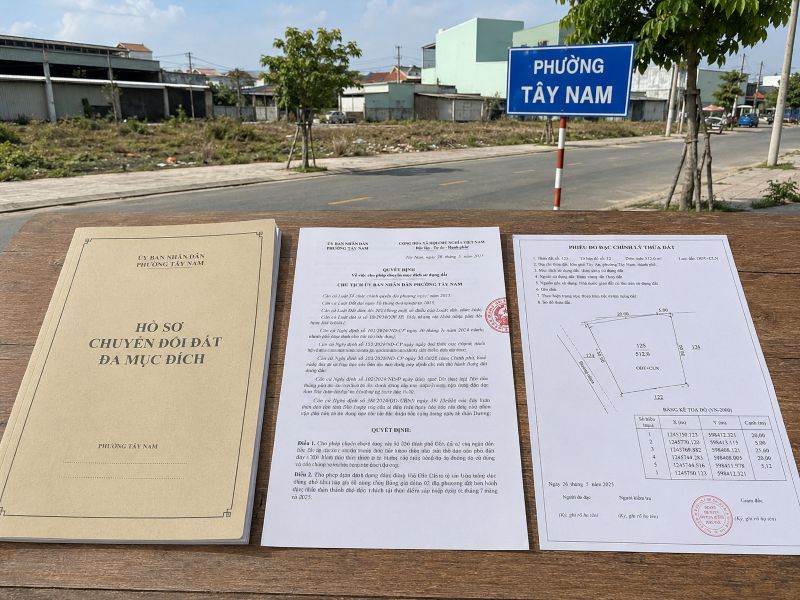 Xin chuyển đổi đất đa mục đích phường Tây Nam