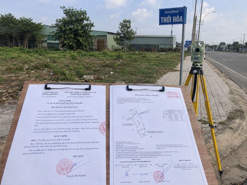 Xin chuyển đổi đất đa mục đích phường Thới Hòa