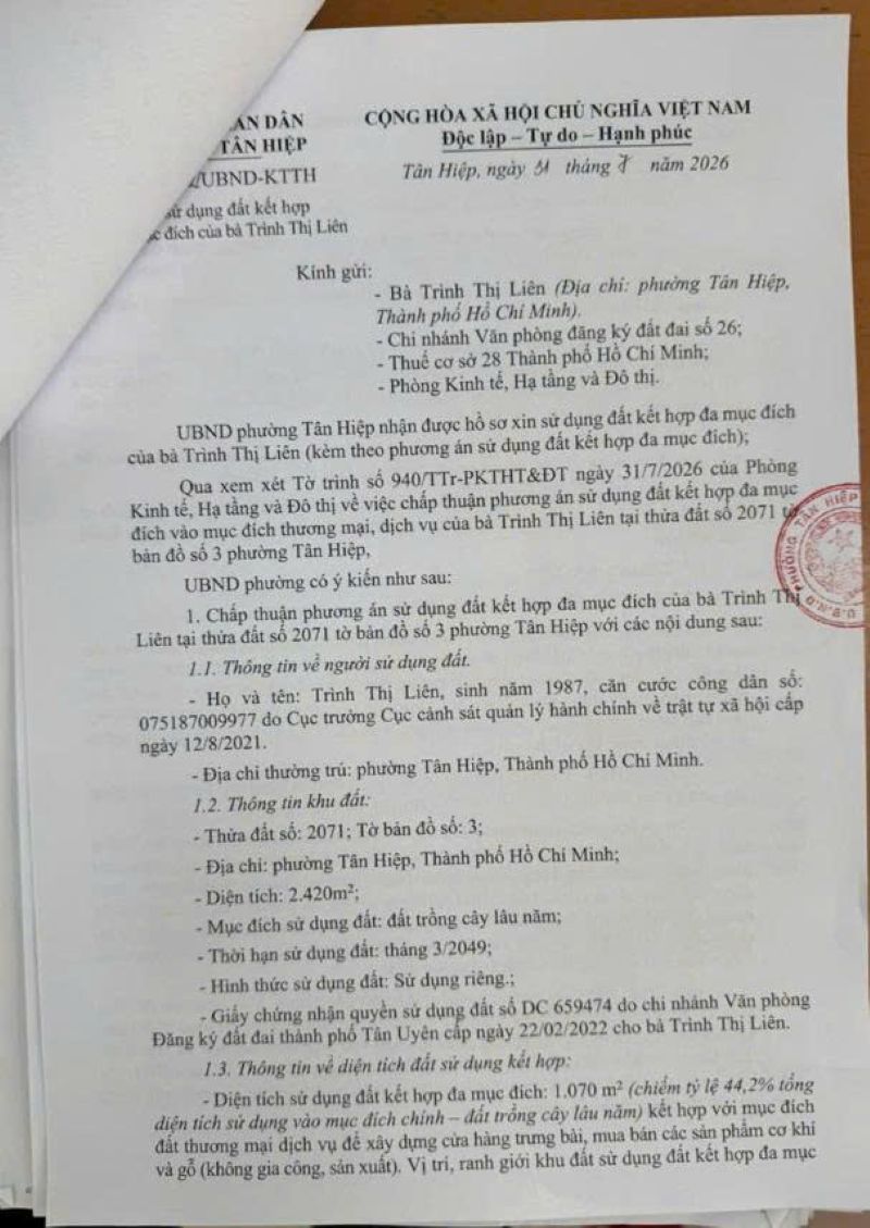 Xin chuyển đổi đất đa mục đích tại Bình Dương