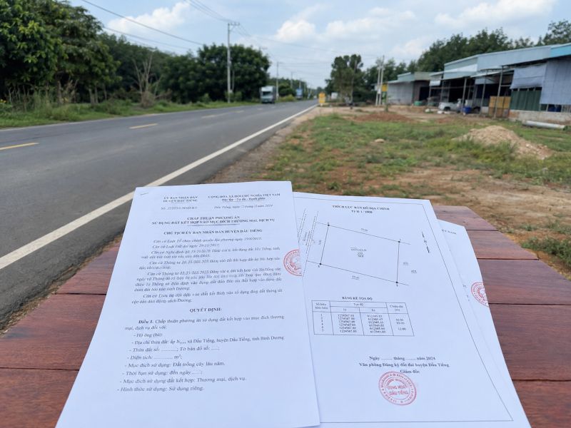 Xin chuyển đổi đất đa mục đích xã Dầu Tiếng