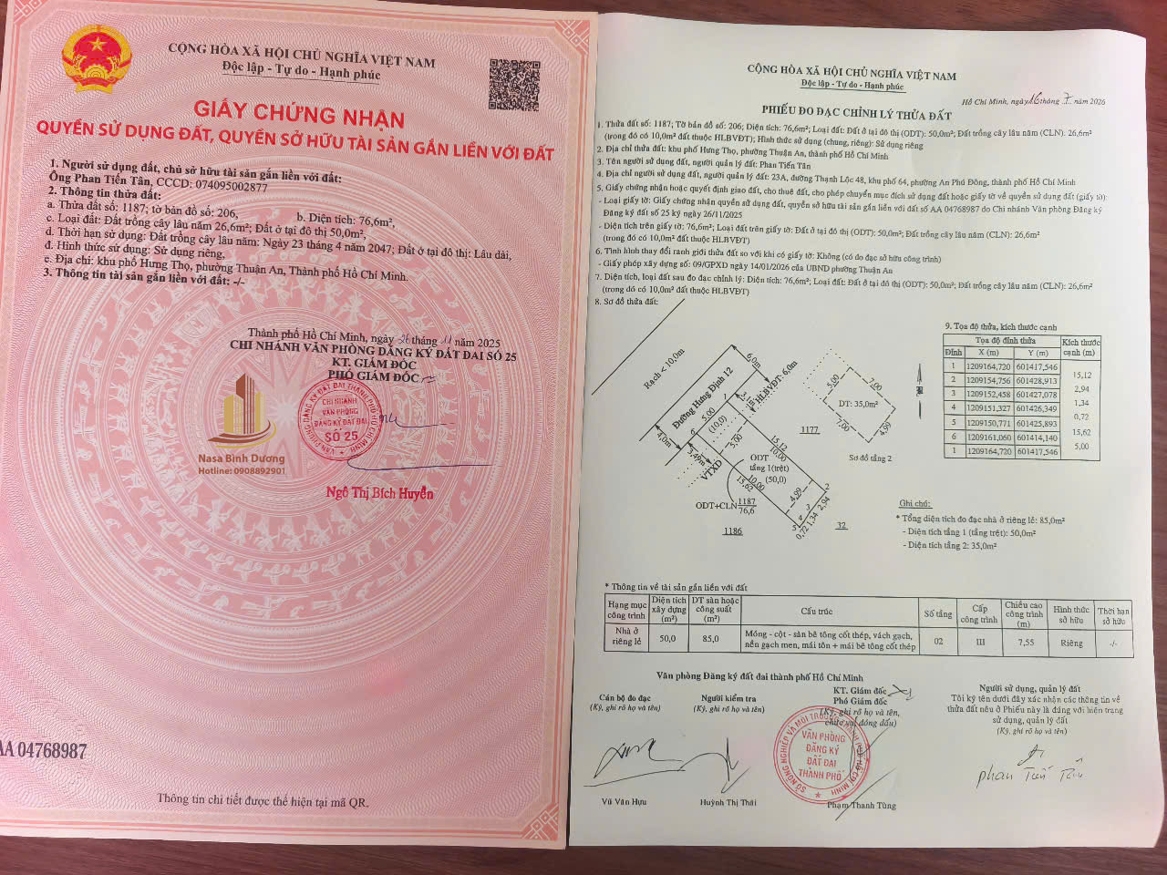 Hoàn công nhà ở tại phường Thuận An