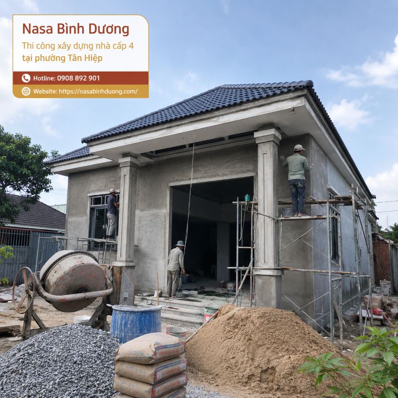 Thi công xây dựng nhà kho, nhà cấp 4 tại phường Tân Hiệp