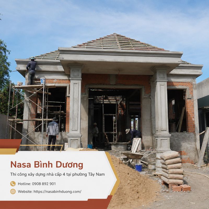 Thi công xây dựng nhà kho, nhà cấp 4 tại phường Tây Nam