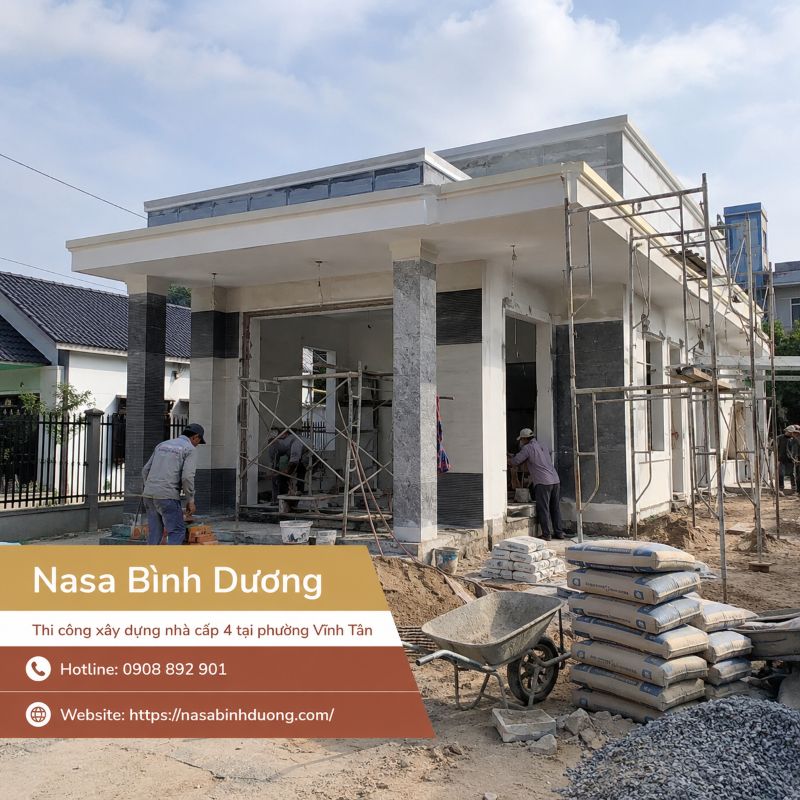 Thi công xây dựng nhà kho, nhà cấp 4 tại phường Vĩnh Tân