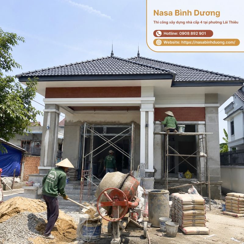 Viết bài Thi công xây dựng nhà kho, nhà cấp 4 tại phường Lái Thiêu