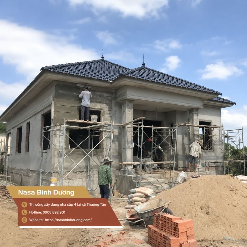 Thi công xây dựng nhà kho, nhà cấp 4 tại xã Thường Tân