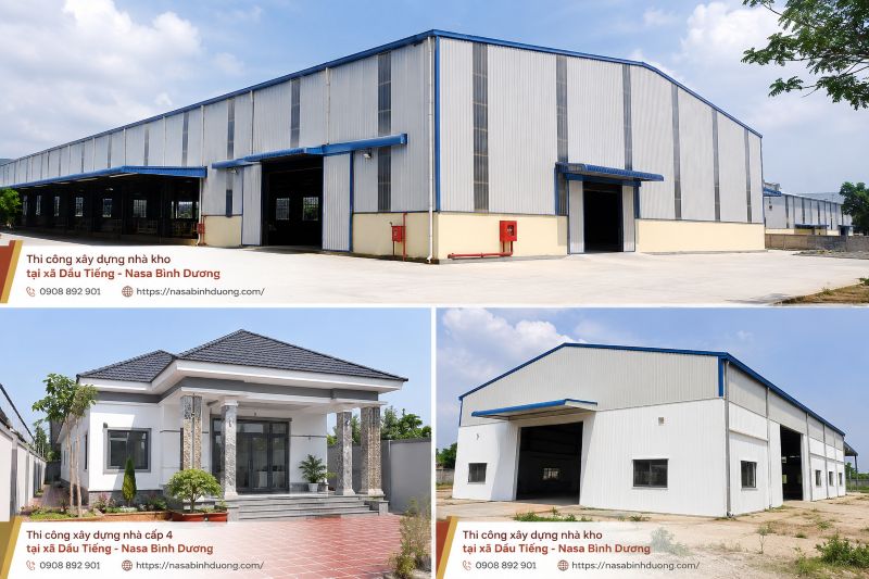 Thi công xây dựng nhà kho, nhà cấp 4 tại xã Dầu Tiếng
