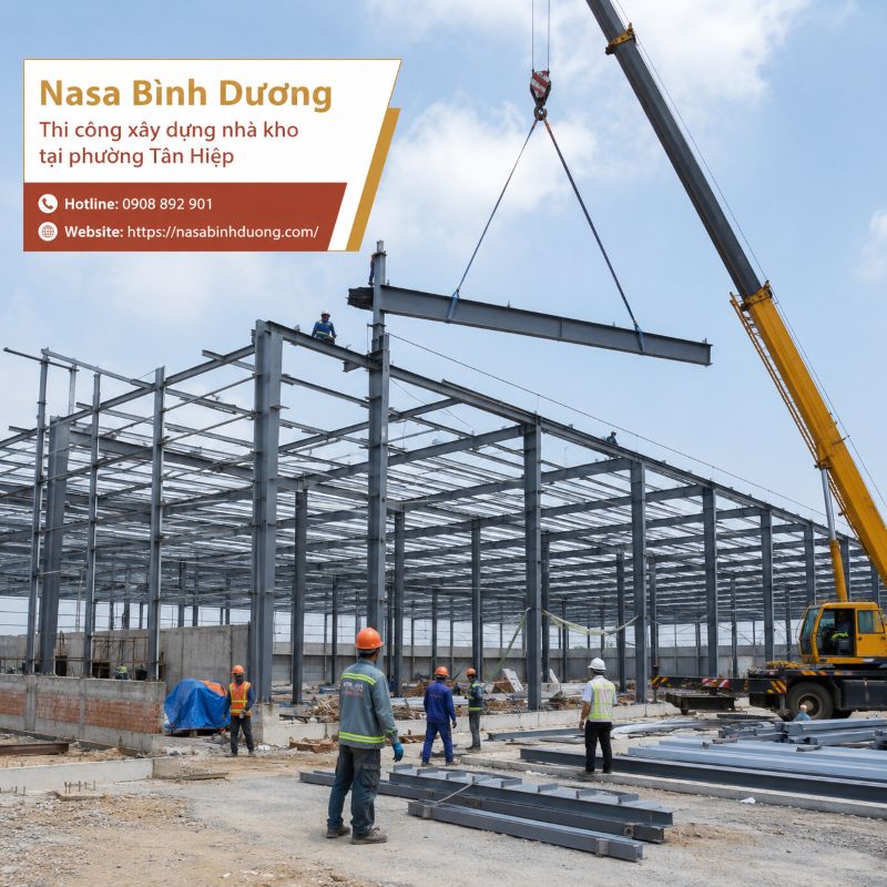 Thi công xây dựng nhà kho, nhà cấp 4 tại phường Tân Hiệp