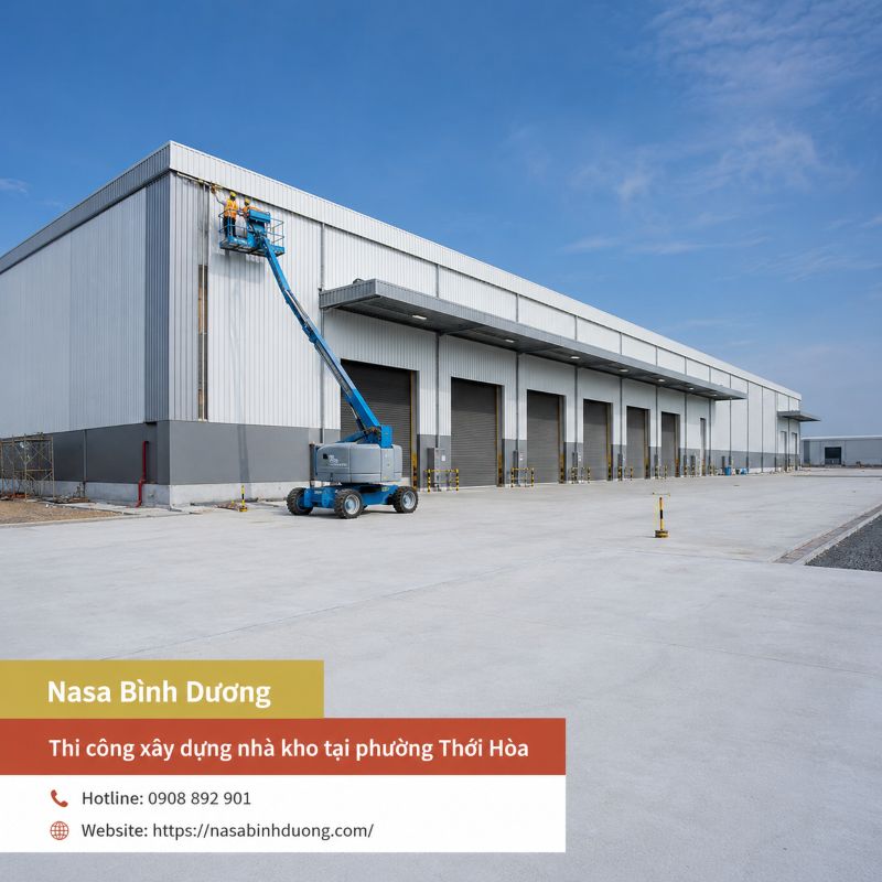 Thi công xây dựng nhà kho, nhà cấp 4 tại phường Thới Hòa