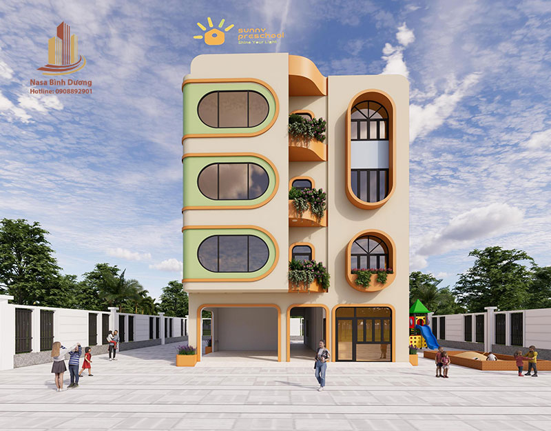 Thiết kế thi công trường mầm non Bình Dương