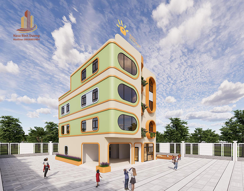 Thiết kế thi công trường mầm non Bình Dương