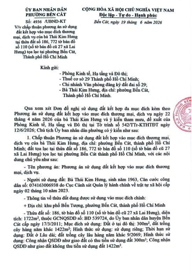 Dịch vụ xin lên đất đa mục đích phường Bến Cát