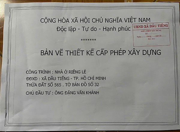 xin phép xây dựng tại Dầu Tiếng