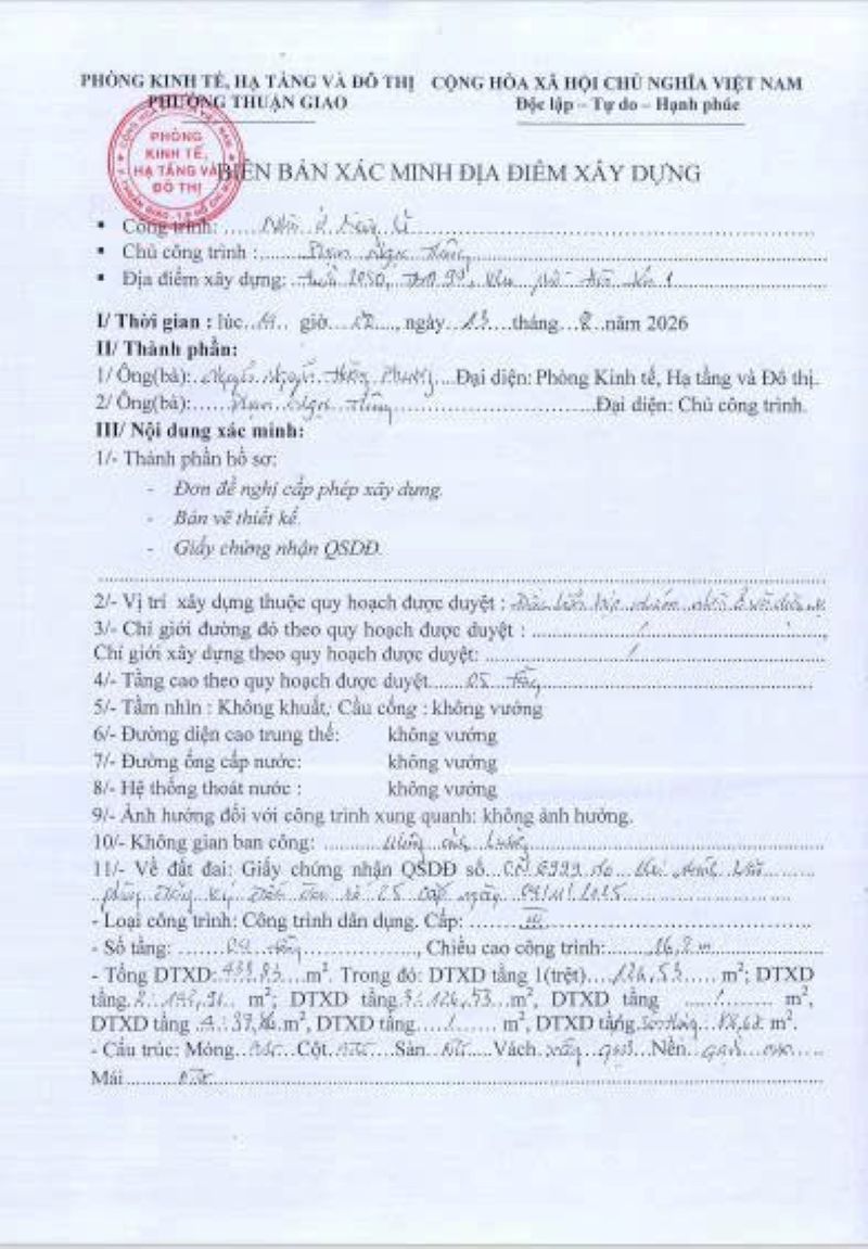 xin phép xây dựng tại phường Thuận Giao