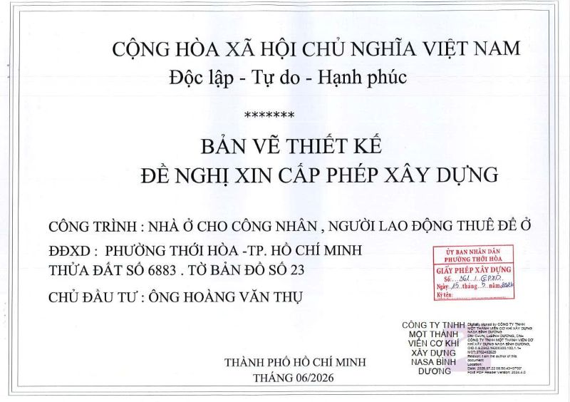 Dịch vụ xin giấy phép xây dựng tại phường Bến Cát giá rẻ trọn gói