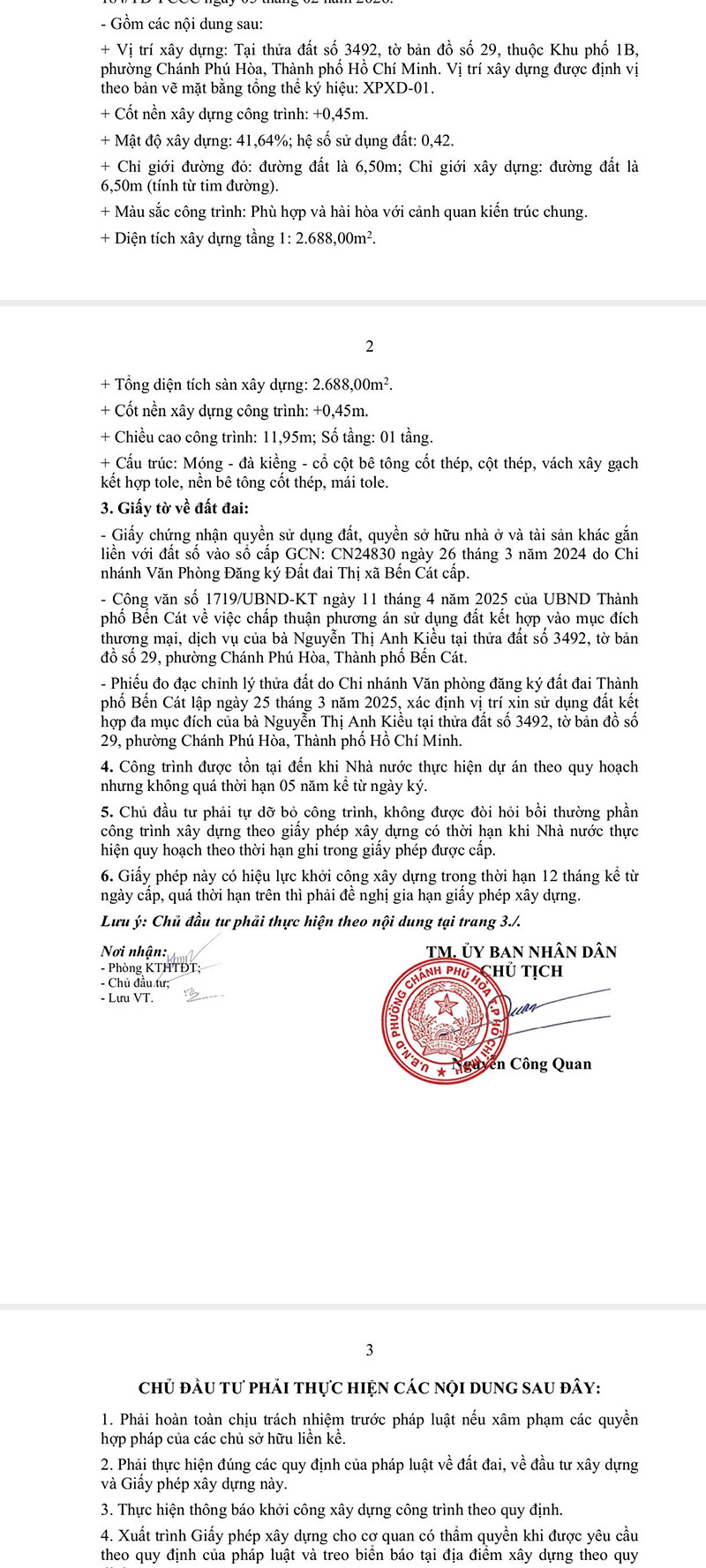 xpxd nhà kho tại phường chánh phú hòa