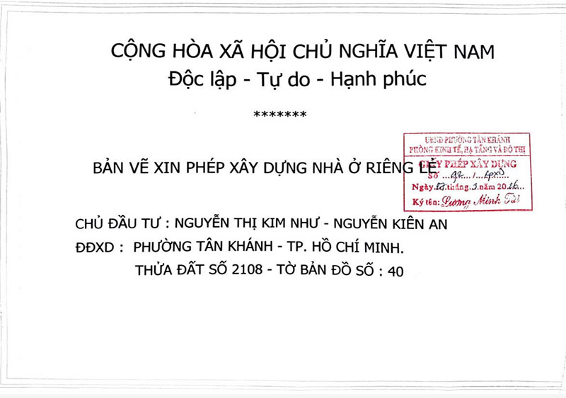 xin phép xây dựng tại Phường Tân Khánh