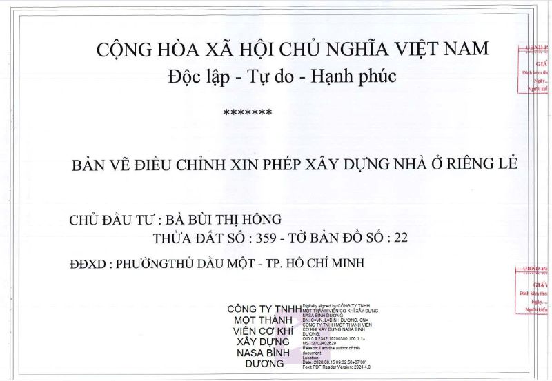 xin phép xây dựng tại phường Thủ Dầu Một
