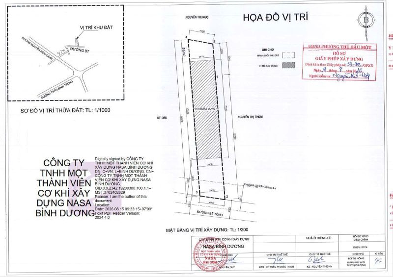 xin phép xây dựng tại phường Thủ Dầu Một
